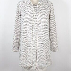 St John Collection 14 suit dress and jacket white pink black tweed style knit